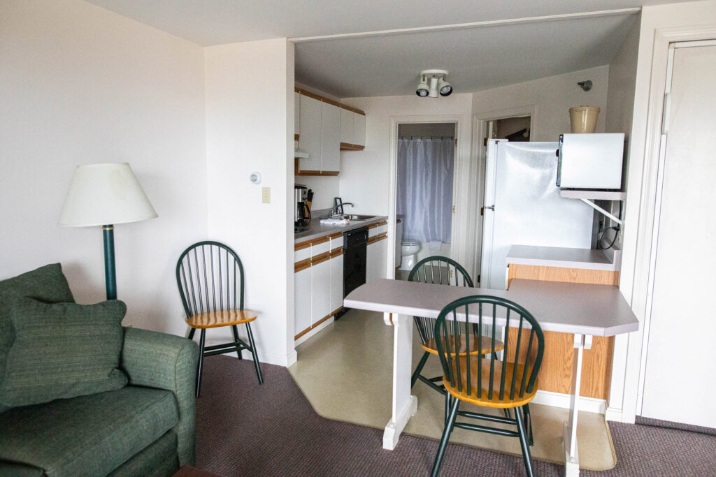 Kitchen and sitting area